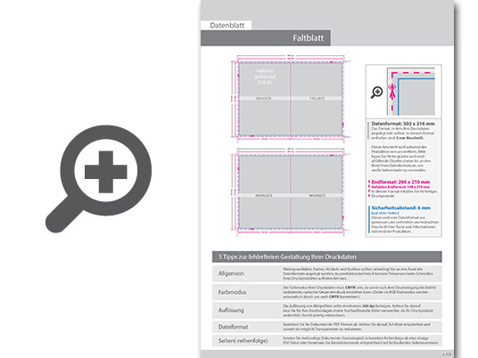 Product Bild hochglanz-uv-lack_faltblatt__gefalzt_auf_din_a5__vertikaler_mittelfalz__4-seitig
