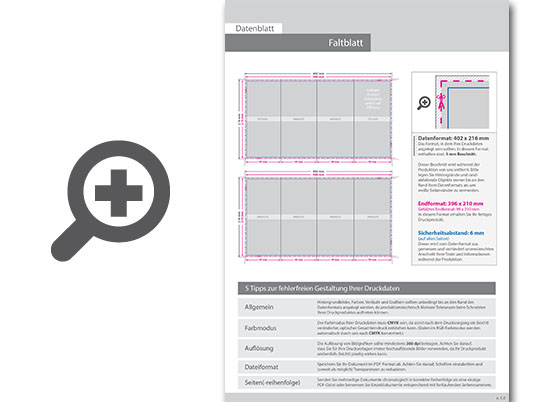 Product Bild faltblatt__gefalzt_auf_din_lang__8-seiter_(zickzackfalz)__beidseitig_bedruckt_(4_4_farbig_+_1_sonderfarbe_hks)